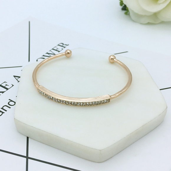 **JUST IN** Rose Gold Pave Bangle Bracelet - Picture 3 of 4